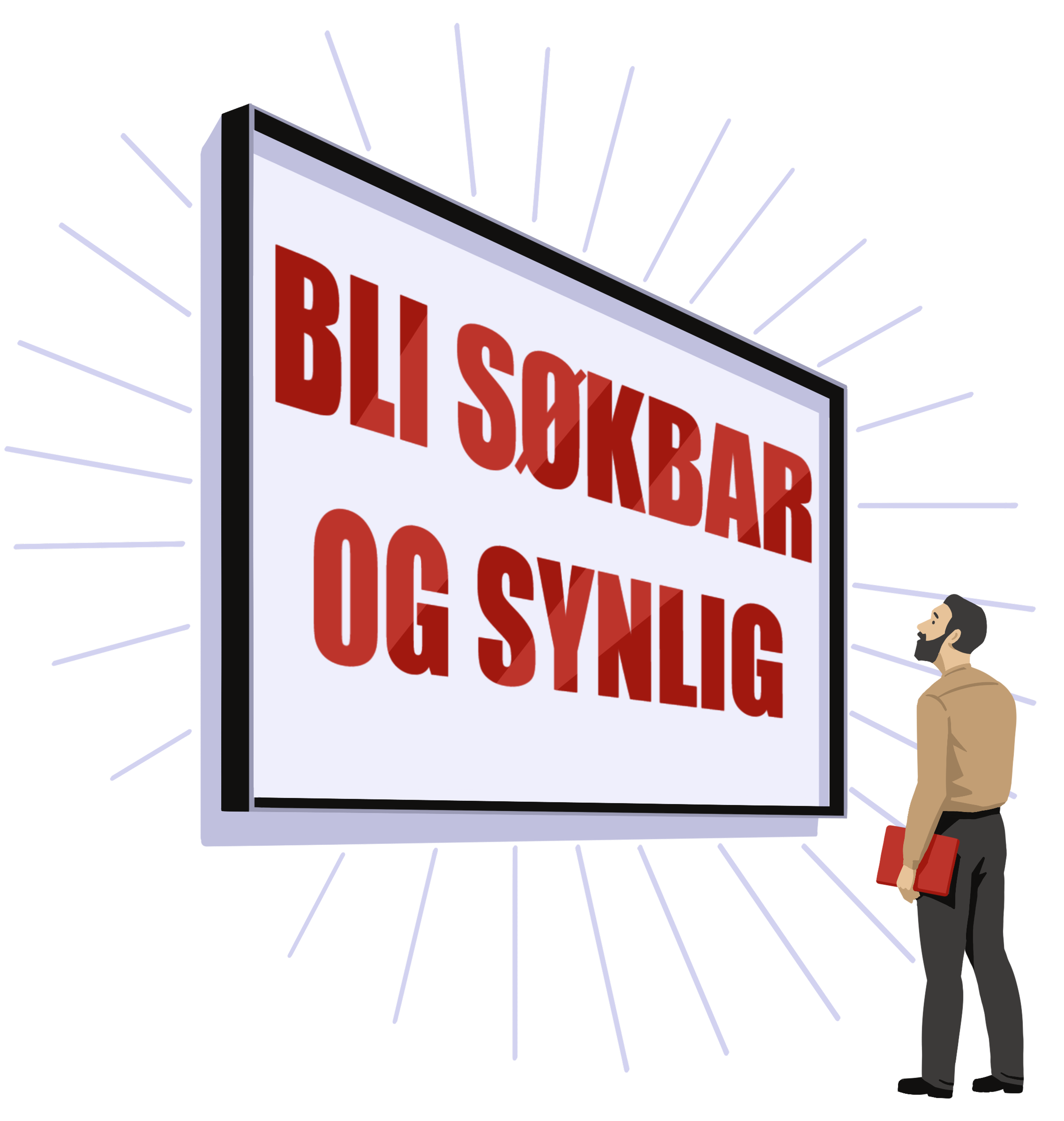 En person som markedsfører sin bedrift