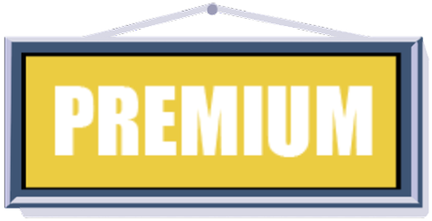 Plakat hvor det står premium