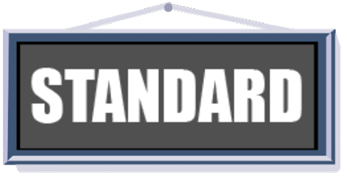Plakat hvor det står standard